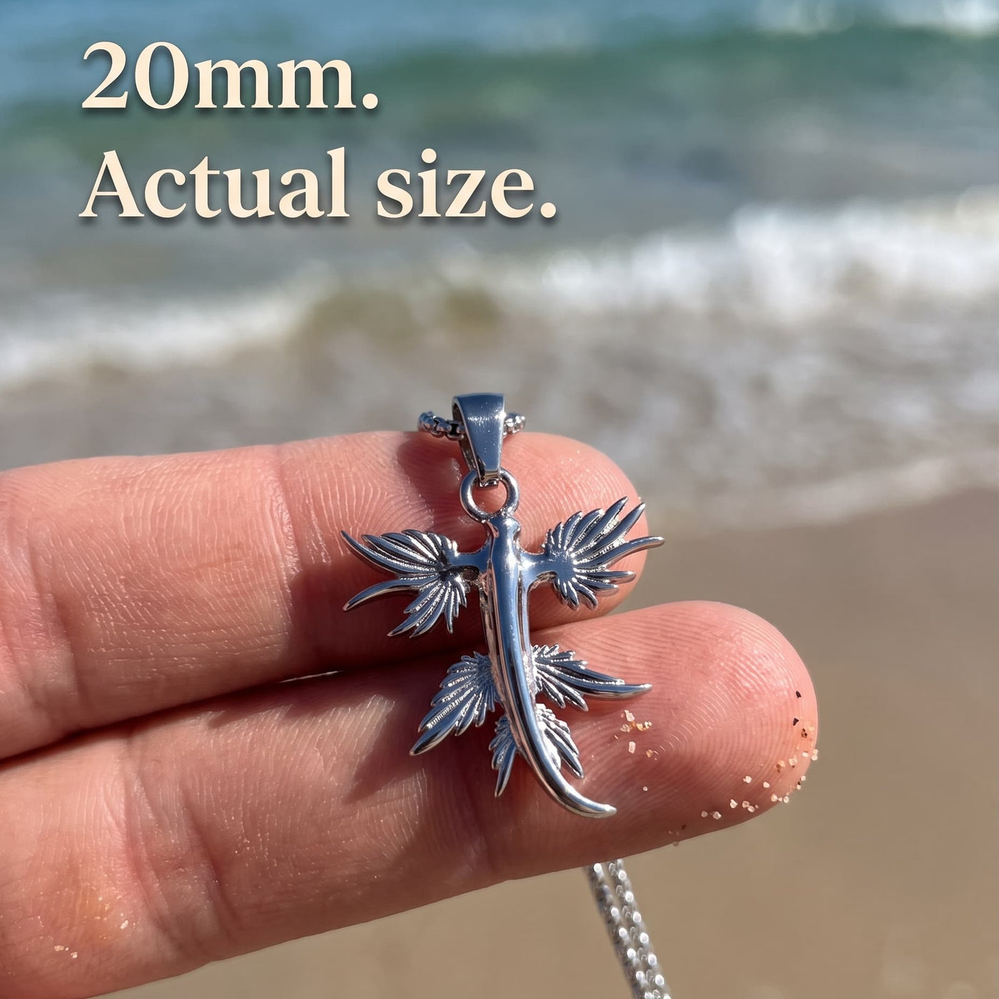 Silver Blue Dragon Necklace