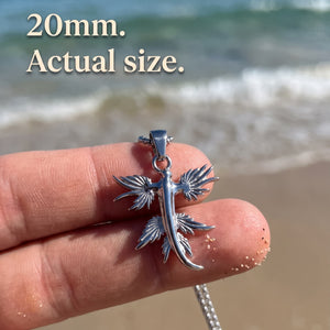 Silver Blue Dragon Necklace
