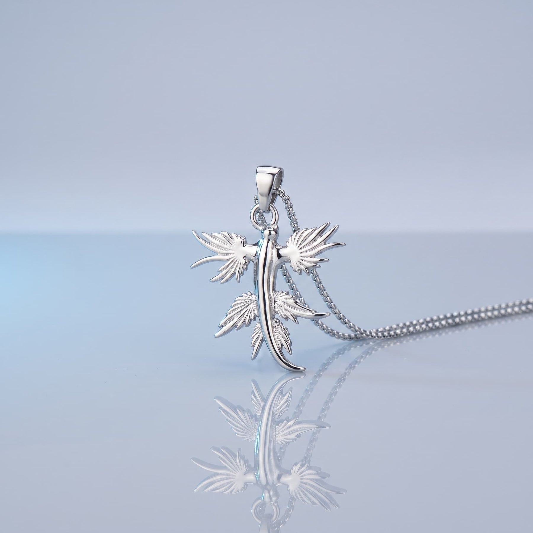 Silver Blue Dragon Necklace