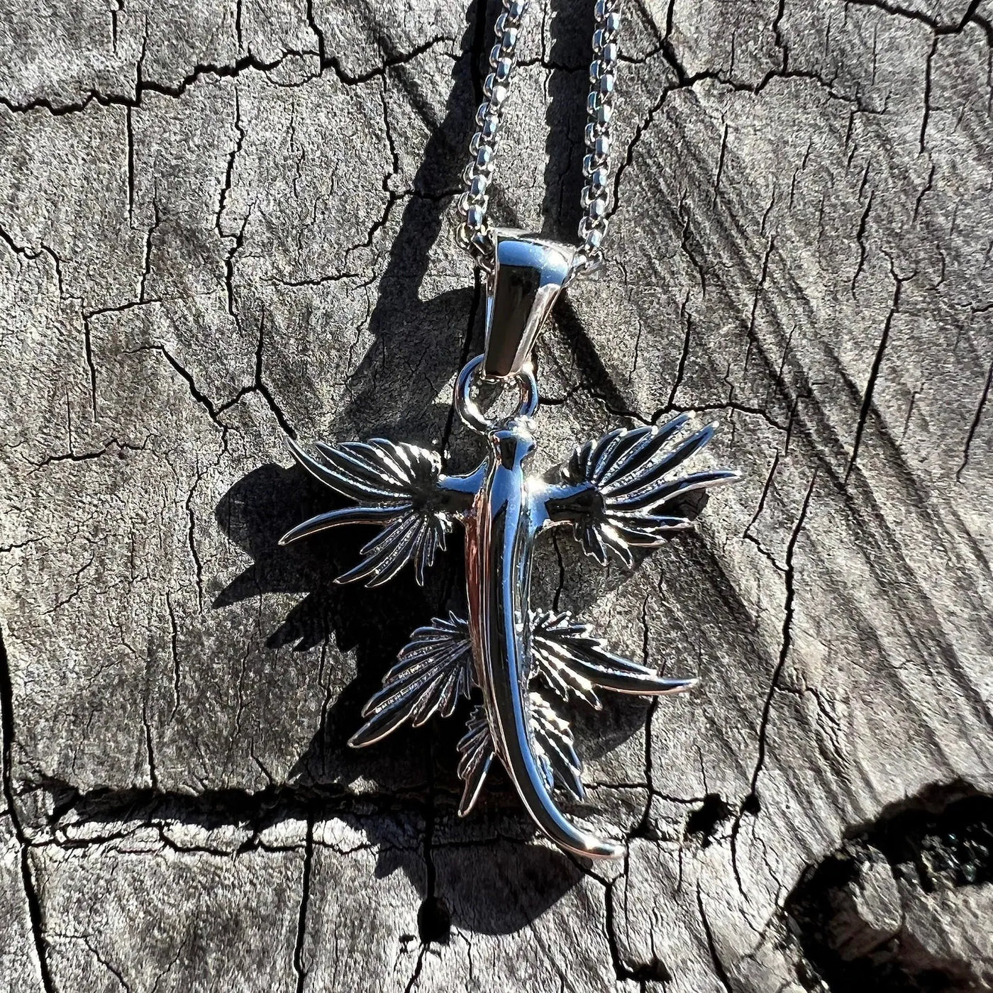 Silver Blue Dragon Necklace