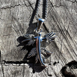 Silver Blue Dragon Necklace