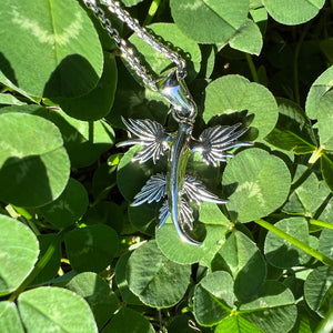 Silver Blue Dragon Necklace