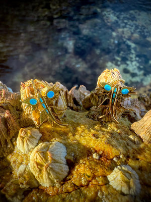 Golden Blue Dragon Opal Necklace